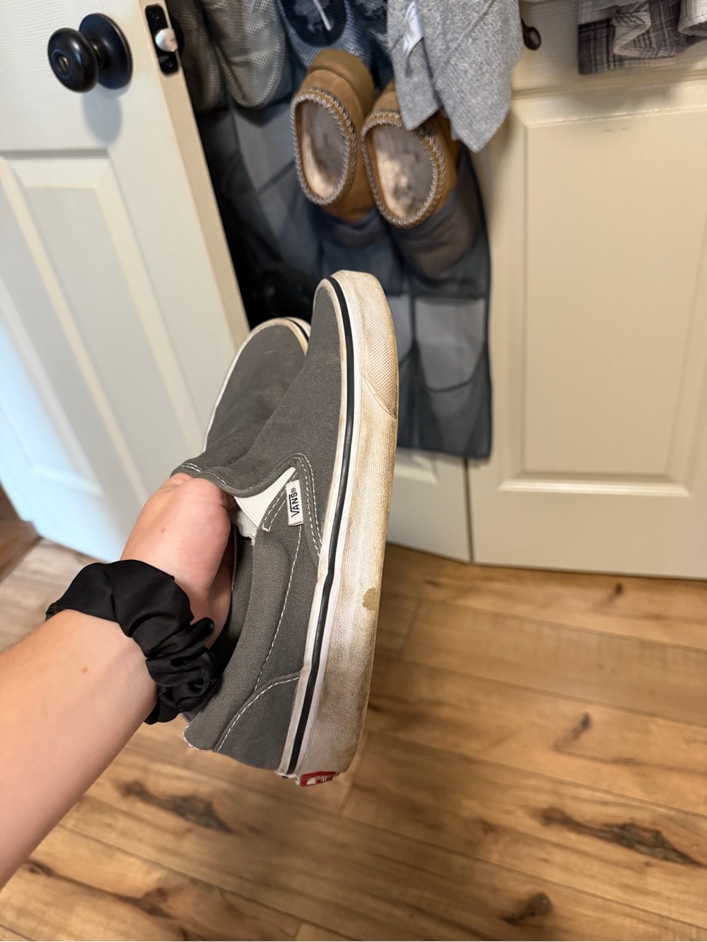 Vans Slip-On Sneakers in Gray and White - Picture 2 of 4